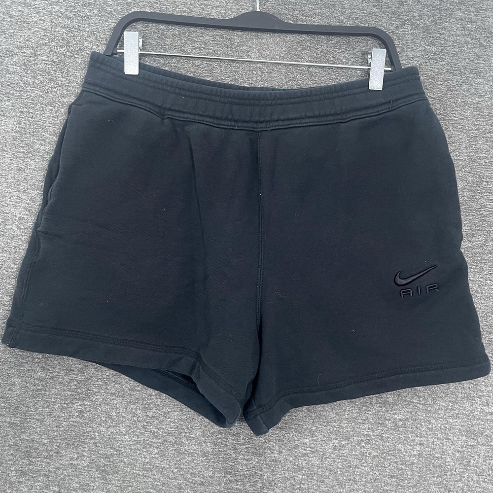 Nike Air French Terry Shorts Mens Large Black 4.5" Elastic Waist DV9860-010